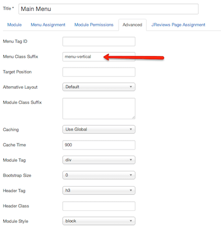 Using the module's menu class suffix