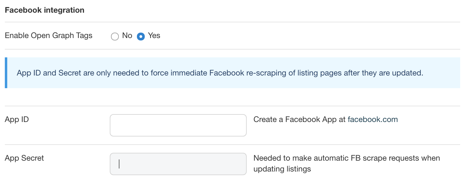 Enabling Facebook Open Graph