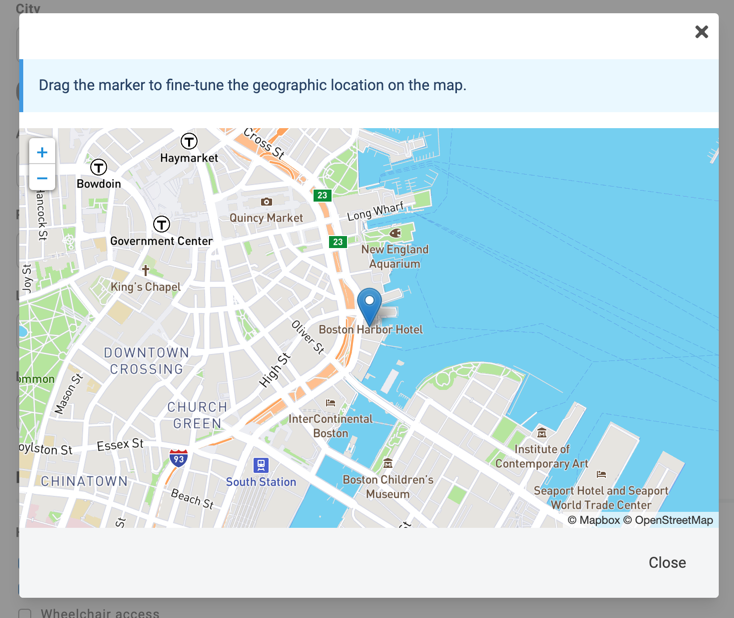 Map it dialog with marker fine-tuning