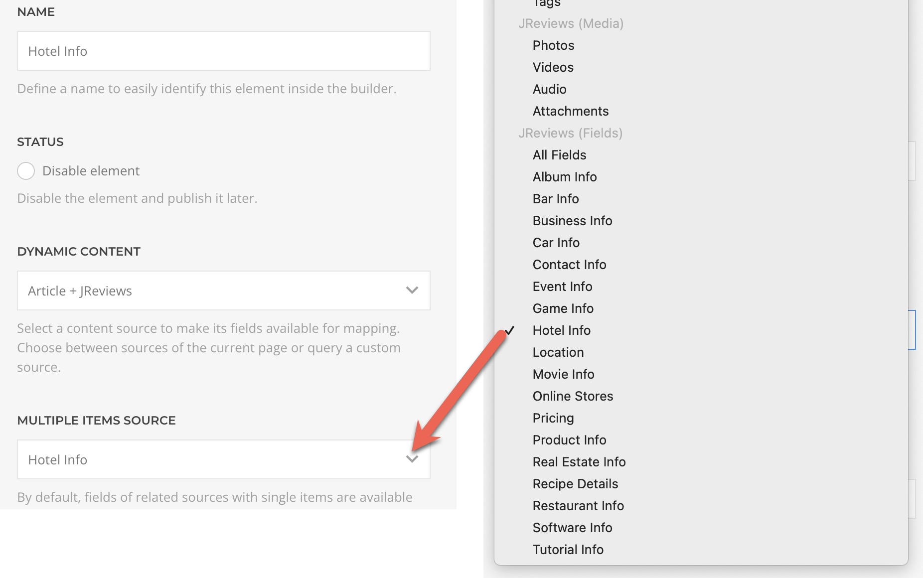 Fields and Media Multiple Items Source