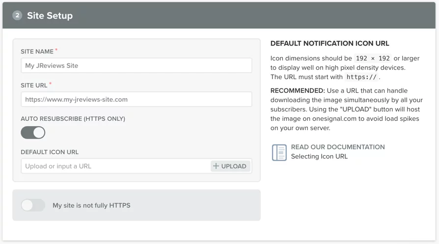 Webpush site setup Webpush site setup