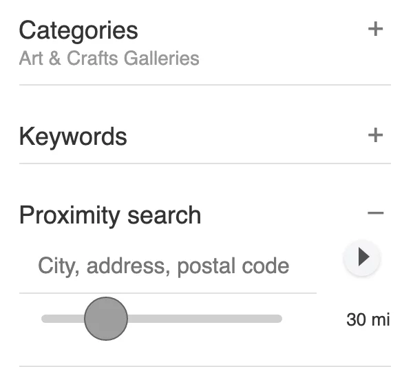Location-based advanced filtering Location-based advanced filtering
