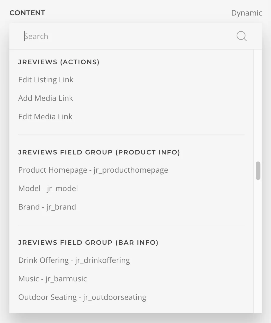JReviews integration as YOOTheme Pro Dynamic Source