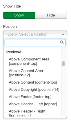 Module Position Assignment Module Position Assignment