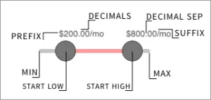 Range Slider configuration options Range Slider configuration options