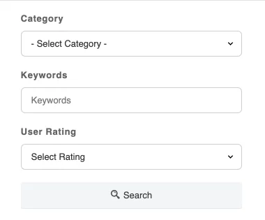 Advanced search page showing default search fields Advanced search page showing default search fields