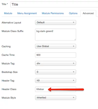 Using the Header Class module parameter Using the Header Class module parameter