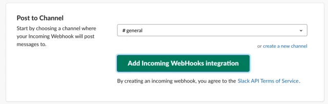 Slack, choose notifications channel Slack, choose notifications channel