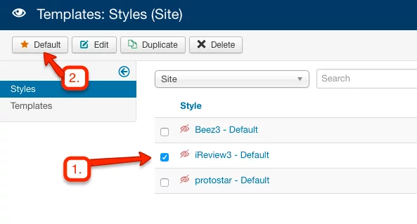 Set default template in Joomla Set default template in Joomla