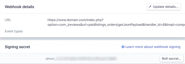 Stripe dashboard signing secret Stripe dashboard signing secret