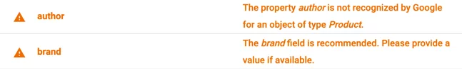 Structured data validation warnings Structured data validation warnings