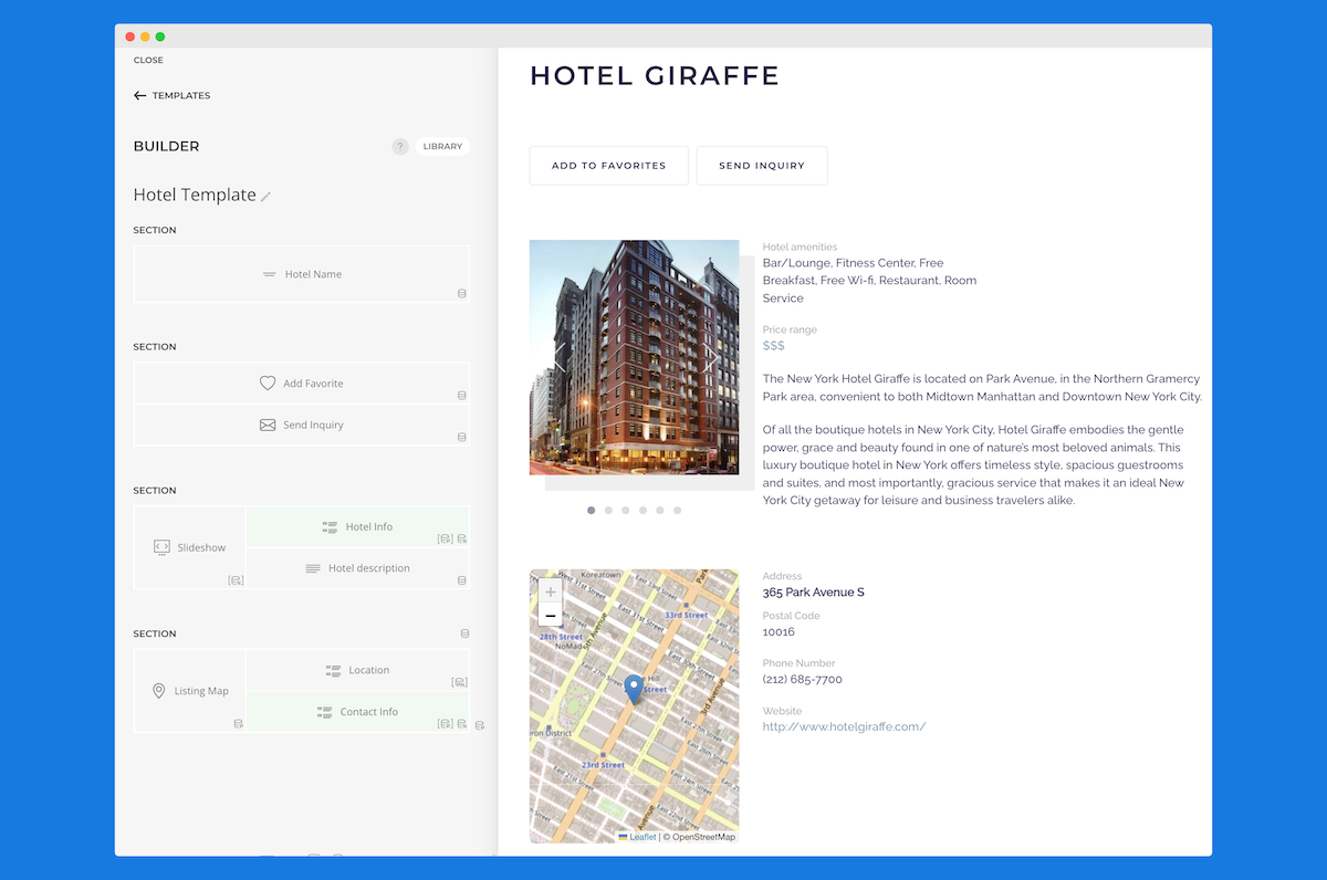 JReviews hotel layout with YOOTheme Pro