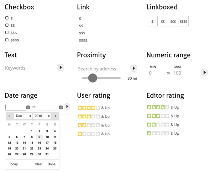 Filter types for Joomla and WordPress